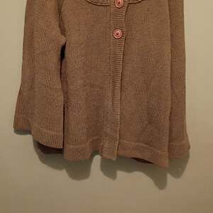 West & Vine Brown Marled Ribbed Knit Mock Neck Cardigan Sweater
